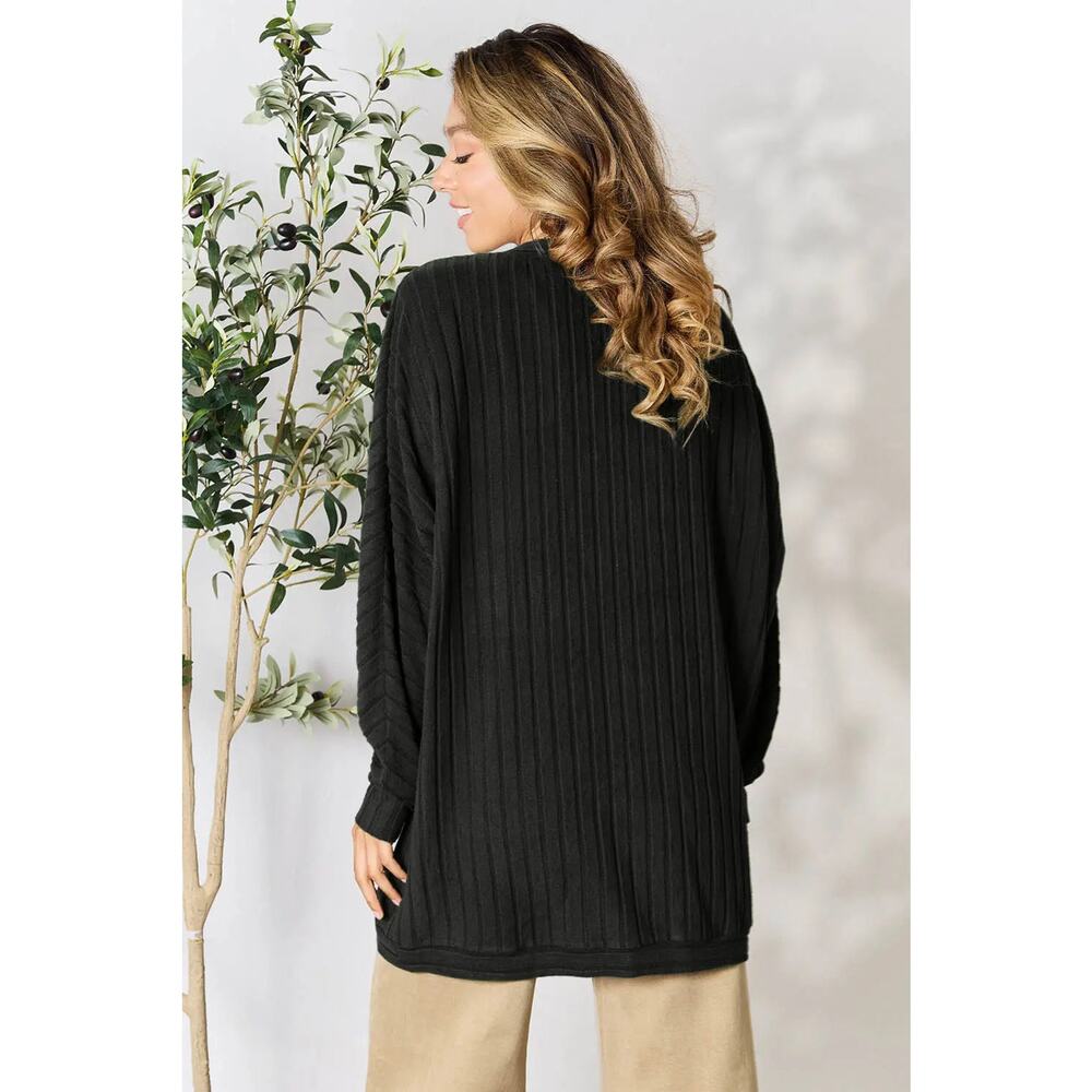 Basic Bae Full Size Ribbed Cocoon Cardigan - Picture 2 of 16